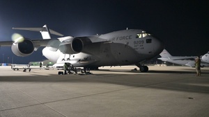 C-17 Globemaster III performs cargo operations within the CENTCOM AOR