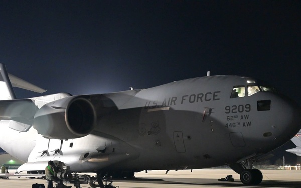 C-17 Globemaster III performs cargo operations within the CENTCOM AOR