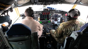 KC-135 Stratotanker performs aerial refueling operations in the U.S. Central Command area of responsibility