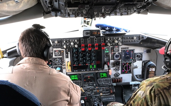 KC-135 Stratotanker performs aerial refueling operations in the U.S. Central Command area of responsibility