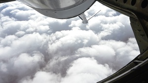 KC-135 Stratotanker performs aerial refueling operations in the U.S. Central Command area of responsibility