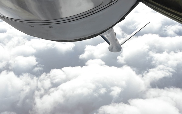 KC-135 Stratotanker performs aerial refueling operations in the U.S. Central Command area of responsibility