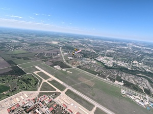 U.S. Army Parachute Team jumps American flag over Texas