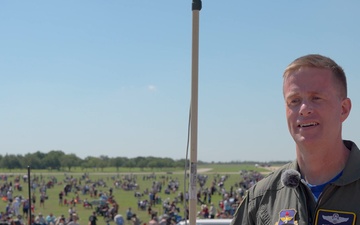Brig. Gen. Randy Oakland delivers opening remarks at Great Texas Airshow