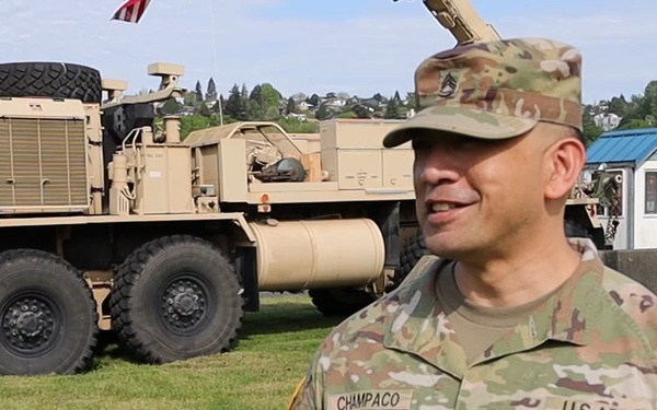 Sgt. 1st Class Champaco Discusses Field Feeding in 181st LSB Transformation