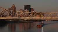 Morning barge traffic in Louisville