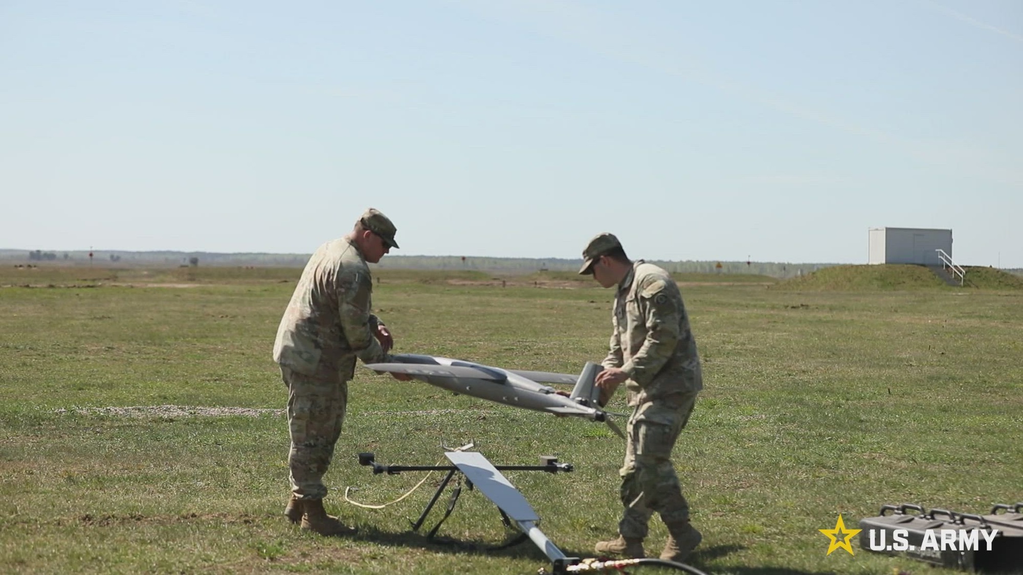 U.S. Army Staff Sgt. Terrence A. Giles, squadron small Unmanned Aircraft System Master Trainer, with the Field Artillery Squadron (FAS), 2nd Cavalry Regiment (2CR), discusses familiarization and drone testing during exercise Saber Strike on May 3, 2026, at Bemowo Piskie Training Area, Poland. The Launched Effects Battery of the FAS is to employ drones as a core part of the regiment's structure and integrate them rapidly to help close capability gaps within brigade combat teams. From April 27 to May 31, 2026 U.S. and Allied forces will exercise NATO’s Eastern Flank Deterrence Initiative, demonstrating NATO’s ability to fight and win on the modern battlefield. Nearly 15,000 troops from eleven nations will train across the High North, Baltic region, and Poland, executing rapid maneuvers, air defense, counter-drone operations, and cyber defense to validate NATO’s regional defense plans in real time. This series of linked exercises, including Saber Strike, Immediate Response, and Swift Response, turns investment into capability. Soldiers integrate unmanned systems, AI-enabled command and control, and live data networks to move faster, decide faster, and fight more effectively across all domains. Sword 26 demonstrates how U.S. Army Europe and Africa drives transformation at scale while strengthening deterrence. Together with our Allies, we are building a unified, lethal force ready to defend NATO territory and respond to any threat. (U.S. Army Reserve video by Staff Sgt. Emilie Lenglain)