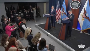 Hegseth, Caine Hold Press Conference