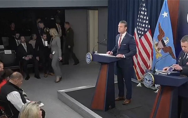Hegseth, Caine Hold Press Conference