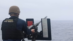 USS Mustin conducts a live-fire exercise