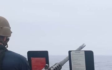 USS Mustin conducts a live-fire exercise
