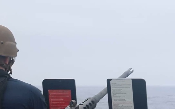 USS Mustin conducts a live-fire exercise