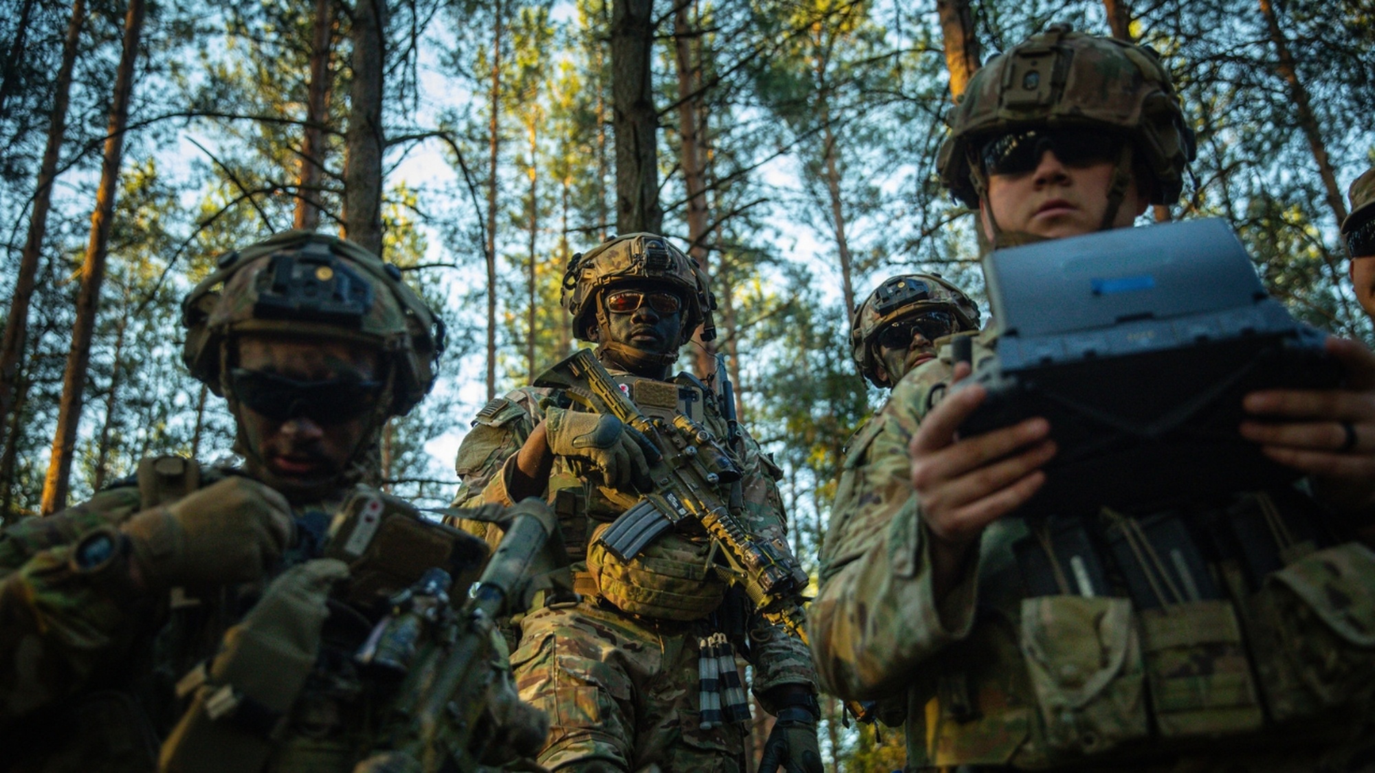 V Corps deputy commanding general of readiness, Brig. Gen. John B. Mountford, speaks at Pabradė Training Area, Lithuania, May 5, 2026. Project Flytrap directly supports the Eastern Flank Deterrence Initiative by evaluating scalable counter-drone solutions that can integrate into NATO's existing air defense networks. From April 27 to May 31, 2026, U.S. and Allied forces will conduct Project Flytrap as part of a series of linked exercises, including Sword 26, Saber Strike, Immediate Response, and Swift Response, which transform experimentation into capability. During Project Flytrap, Soldiers integrate counter-unmanned systems, AI-enabled command and control, and live data networks to move faster, decide faster, and fight more effectively across all domains. (U.S. Army video by Sgt. Max Elliott)

Music is used with permissions and licensing rights from Envato Elements
