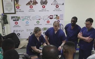B-Roll: US teach basic life support to Ghana EMT trainees during AL26