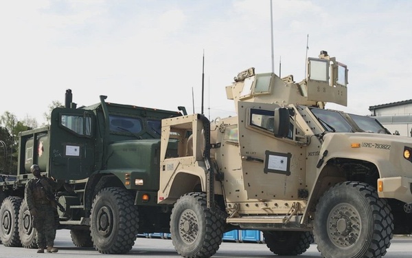 U.S. Marines, Army, Danish armed forces conduct refueling supply run in Sweden