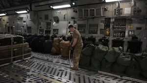 C-17 Globemaster III performs cargo operations in the U.S. Central Command area of responsibility