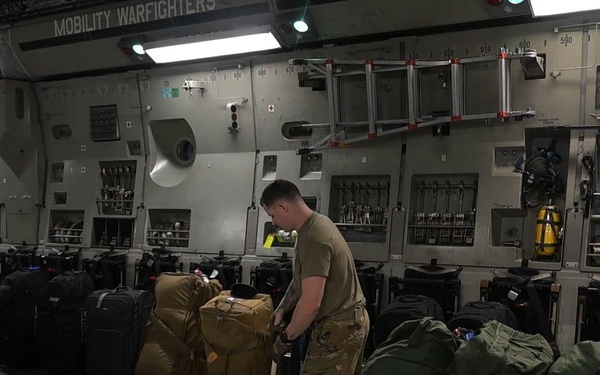 C-17 Globemaster III performs cargo operations in the U.S. Central Command area of responsibility