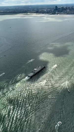 Future USS Cleveland Arrives in Cleveland Ahead of Commissioning