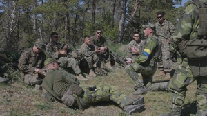 U.S. Marines, Swedish Home Guard Soldiers hone tactical combatant casualty care skills during Aurora 26