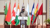 B-roll: US service members participate in inaugural multinational drone academics graduation ceremony during African Lion 26
