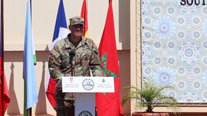 B-roll: US Army Sgt 1st Class Derrick Guyton shares inaugural African Lion 26 drone academics graduation ceremony remarks