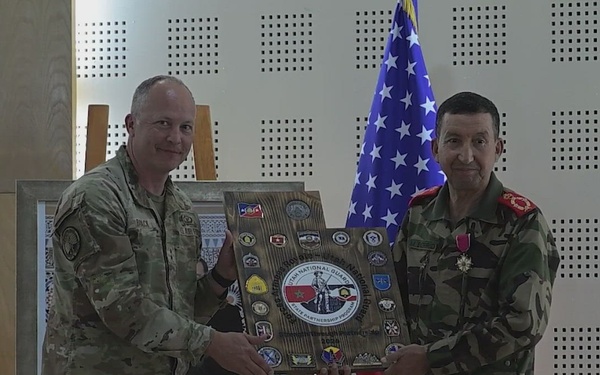 B-roll: Distinguished visitors exchange gifts during African Lion 26
