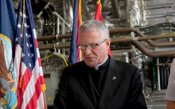 Archbishop Blesses Future USS Cleveland