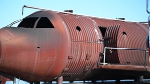 Firefighters from San Francisco International Airport and the 60th Civil Engineer Squadron conduct live-fire training at Travis Air Force Base