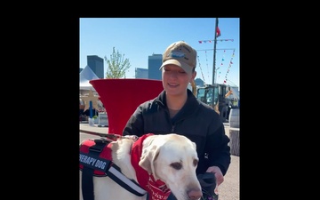 Therapy Dogs Visit Future USS Cleveland During Commissioning Week