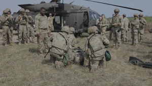 U.S. Soldiers from the 1st Squadron, 2d Cavalry Regiment conduct medical evacuation training