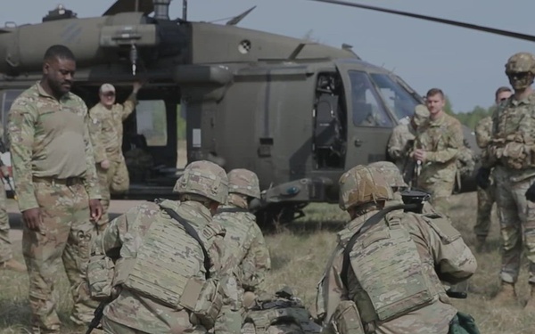 U.S. Soldiers from the 1st Squadron, 2d Cavalry Regiment conduct medical evacuation training