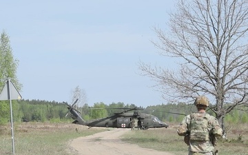 U.S. Soldiers from the 1st Squadron, 2d Cavalry Regiment conduct medical evacuation training