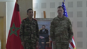 B-roll: Distinguished visitors exchange gifts during African Lion 26