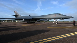 B-1B Lancers takeoff for conditioning flight