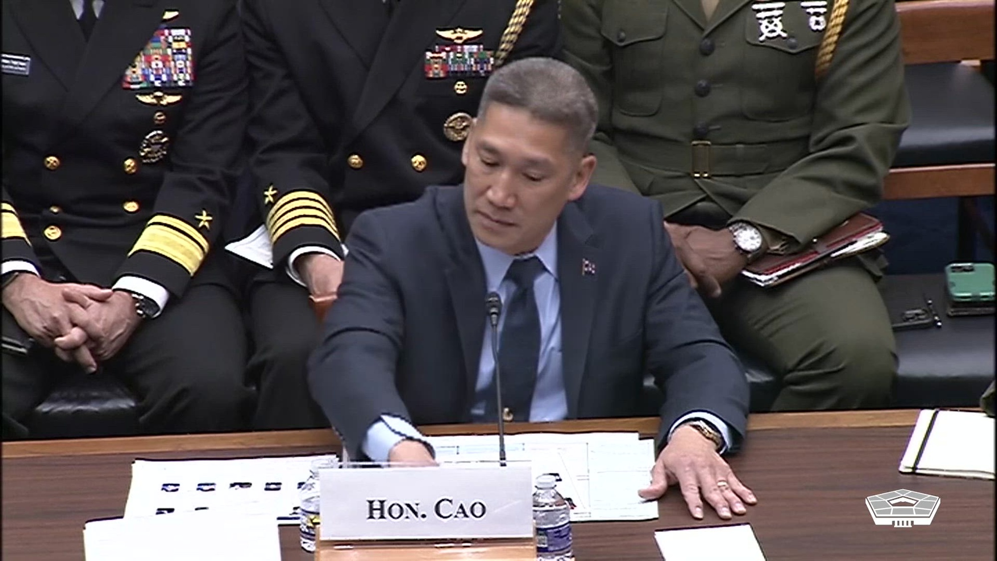 Secretary of the Navy Hung Cao, Chief of Naval Operations Adm. Daryl Caudle and Commandant of the Marine Corps Gen. Eric M. Smith testify on the Department of the Navy’s fiscal year 2027 budget proposal during a hearing before the House Armed Services Committee in Washington, May 14, 2026. Part 2 of 2.