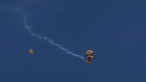 Golden Knights Demonstrate Tri-By-Side Canopy Formation Ahead of Freedom 250