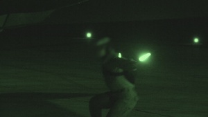 U.S. Marines conduct evening flight operations