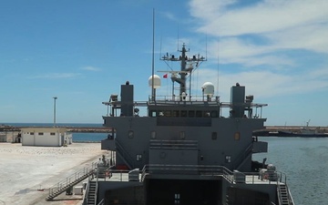B-roll: LSV-5 crew conduct lift-on, lift-off operations during African Lion 26