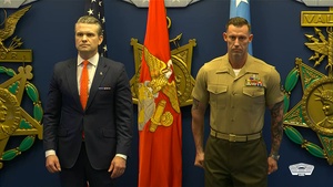Hegseth Administers Reenlistment Oath