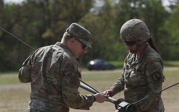 U.S. Army Soldiers Prepare Communication Systems in Preparation for the Best Squad Competition
