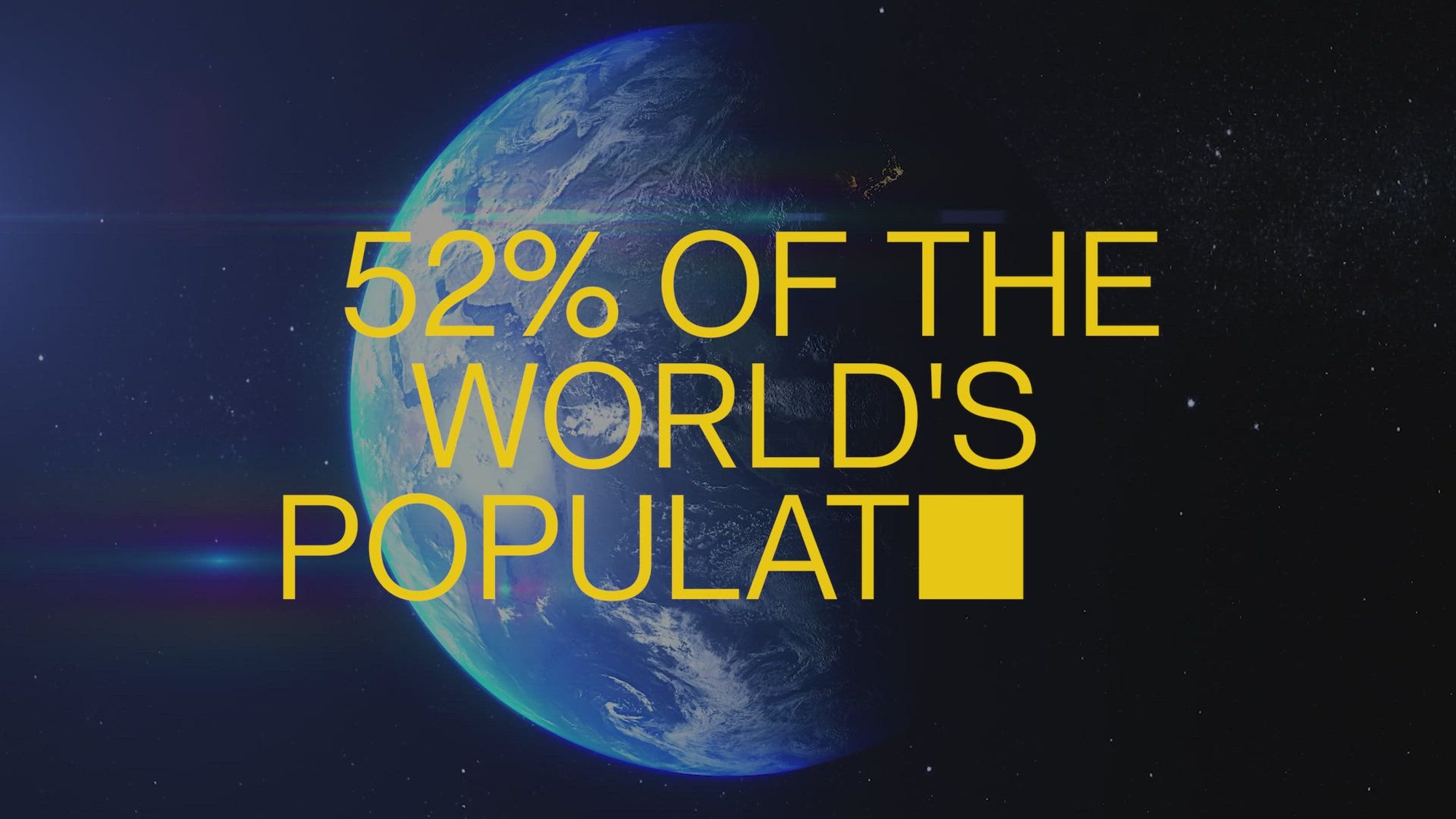 Text appears over an image of the Earth against a dark blue, starry background.