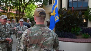 ALS class 26-4 conducts a retreat ceremony at Maxwell AFB