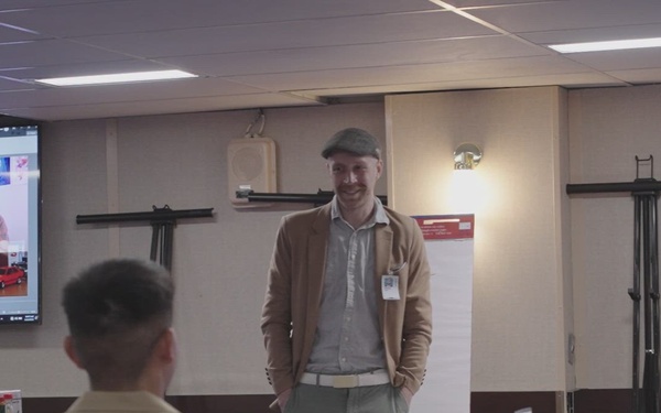 B-Roll: Brent Noll holds animation class for Service Members