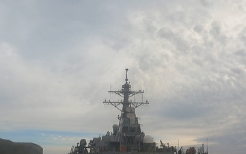 USS Arleigh Burke (DDG 51) launches a missile for ballistic missile defense