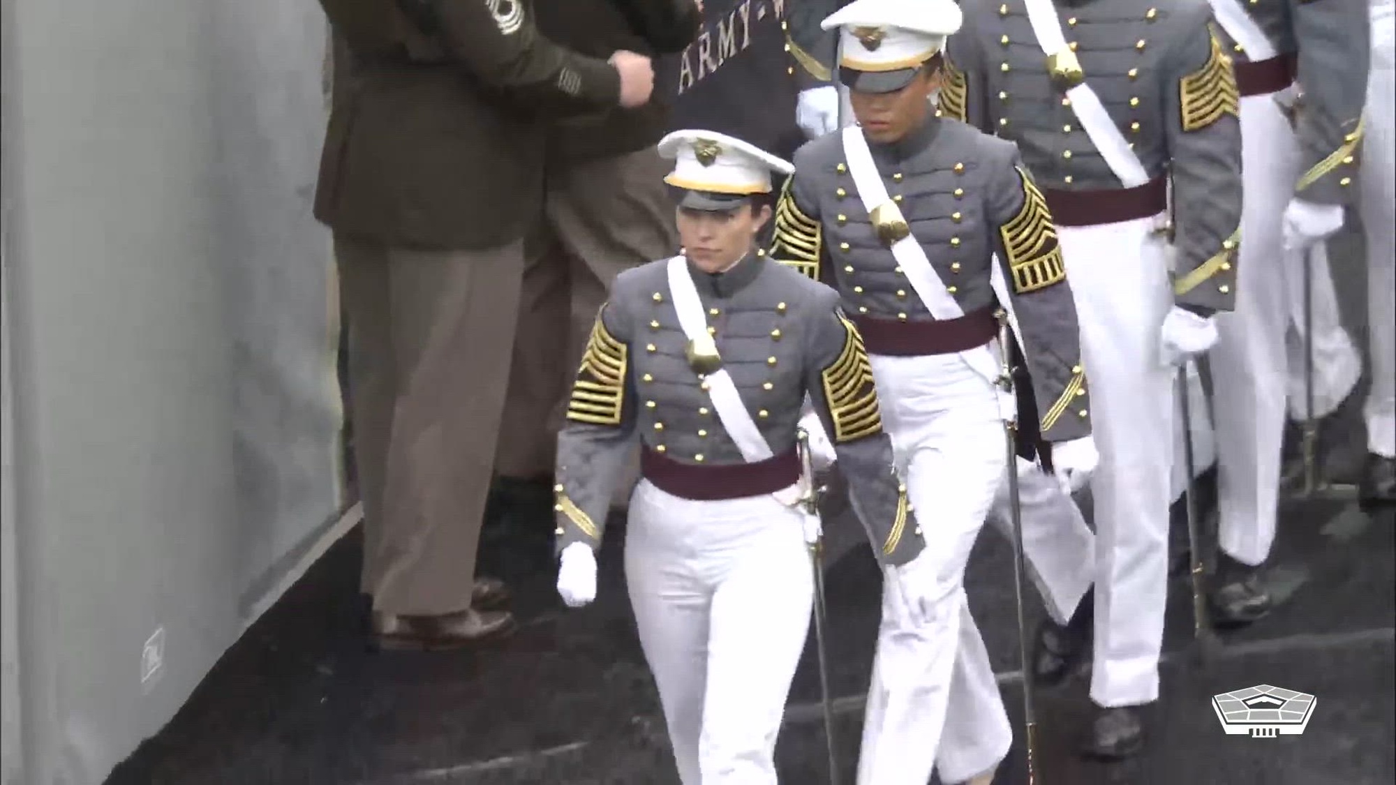 Secretary of War Pete Hegseth delivers the commencement address to the 2026 graduating class of the U.S. Military Academy during a ceremony at Michie Stadium in West Point, N.Y., May 23, 2026. 