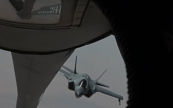 KC-135 Stratotanker performs air refueling operations