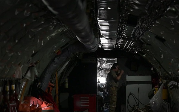 KC-135 Stratotanker performs air refueling operations