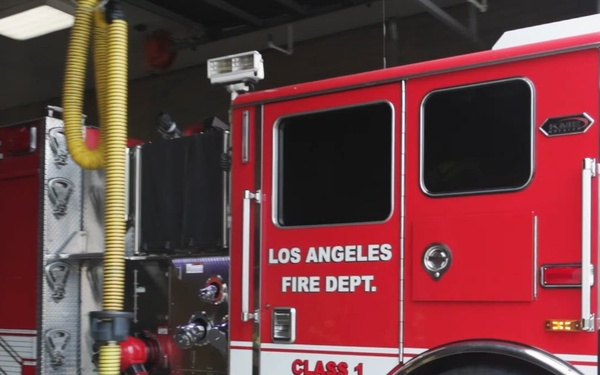 LAFD demonstrates firefighting gear during LAFW