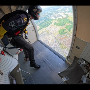 The U.S. Army Parachute Team jumps for NASCAR Coca Cola 600