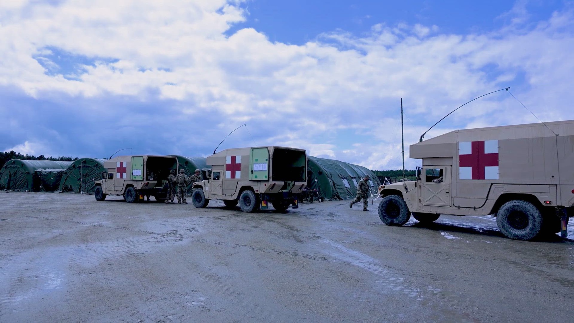U.S. Army Soldiers and partner forces participate in a large scale casualty evacuation exercise, in Drawsko Pomorskie Combat Training Center, May 15, 2026. From April 27 to May 31, 2026, U.S. and Allied forces will exercise the North Atlantic Treaty Organization’s (NATO) Eastern Flank Deterrence Initiative, demonstrating NATO’s ability to fight and win on the modern battlefield. Nearly 15,000 troops from eleven nations will train across the High North, Baltic region, and Poland. They will execute rapid maneuvers, air defense, counter-drone operations, and cyber defense to validate NATO’s regional defense plans in real time. This series of linked exercises includes Saber Strike, Immediate Response, and Swift Response. The exercises turn investment into capability. Soldiers integrate unmanned systems such as AI-enabled command and control and live data networks to move, decide, and fight more effectively across all domains. Sword 26 demonstrates how U.S. Army Europe and Africa drives transformation at scale while strengthening deterrence. Together with our allies, we are building a unified, lethal force ready to defend NATO territory and respond to any threat. (U.S. Army video by Staff. Sgt. Jonathan Enger)

(Video Edited for Accuracy and clarity)